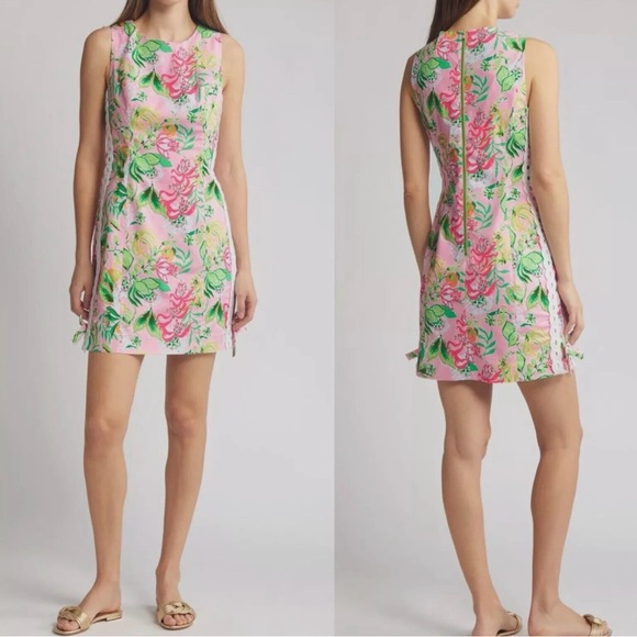 Lilly Pulitzer Mila Pink Floral Sheath Dress Size 10 - Picture 2 of 9